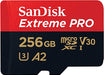 SanDisk Extreme Pro - Flash memory card - 256 GB - A2 / Video Class V30 / UHS-I U3 / Class10 - microSDXC UHS-I