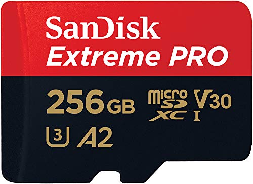 SanDisk Extreme Pro - Flash memory card - 256 GB - A2 / Video Class V30 / UHS-I U3 / Class10 - microSDXC UHS-I