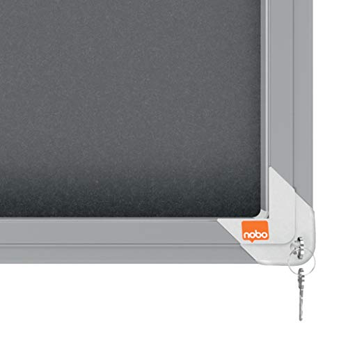 Nobo Premium Plus Grey Felt Lockable Notice Board 27Xa4 Dd