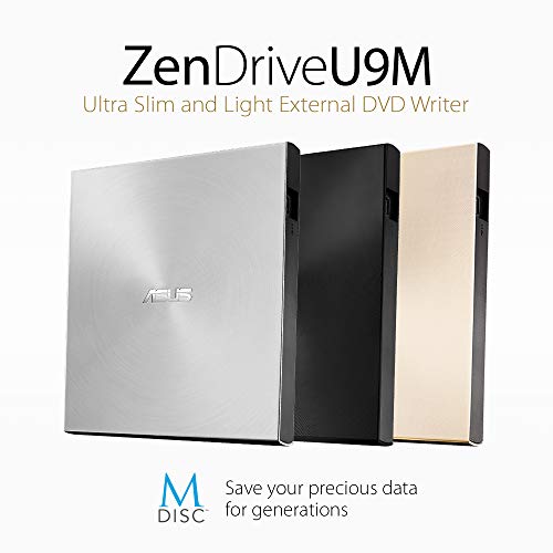 ASUS ZenDrive U9M SDRW-08U9M-U - Disk drive - DVD▒RW (▒R DL) - 8x/8x - USB 2.0 - external - silver