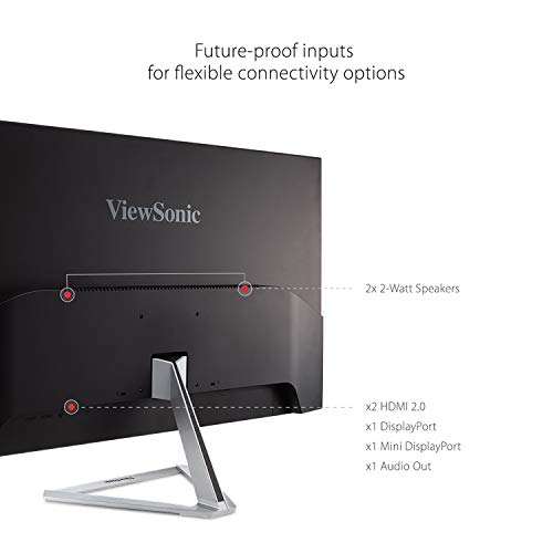 Viewsonic VX3276-4K-mhd - LED monitor - 32" (31.5" viewable) - 3840 x 2160 4K UHD (2160p) - VA - 300 cd/m? - 2500:1 - HDR10 - 4 ms - 2xHDMI, DisplayPort, Mini DisplayPort - speakers