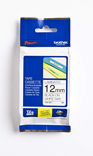 Brother TZe-231 - Standard adhesive - black on white - Roll (1.2 cm x 8 m) 1 roll(s) laminated tape - for Brother PT-D210, D600, H110, P-Touch PT-1005, 1880, E800, H110, P-Touch Cube Plus PT-P710