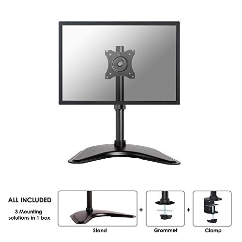 NewStar NeoMounts Tilt/Turn/Rotate Desk Mount (stand, clamp & grommet) for 10-30" Monitor Screen, Height Adjustable - Black - Desk mount for LCD display - black - screen size: 10"-30"