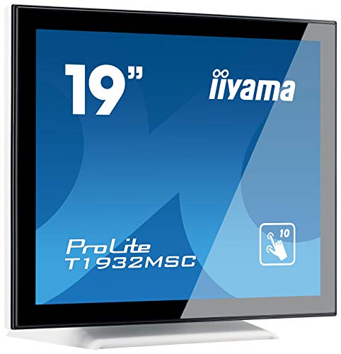 iiyama ProLite T1932MSC-W5AG - LED monitor - 19" - touchscreen - 1280 x 1024 - IPS - 250 cd/m - 1000:1 - 14 ms - HDMI, VGA, DisplayPort - speakers - white