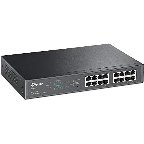 TP-Link Easy Smart TL-SG1016PE - Switch - smart - 8 x 10/100/1000 (PoE+) + 8 x 10/100/1000 - desktop, rack-mountable - PoE+ (110 W)