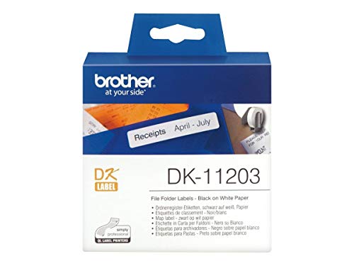 Brother DK-11203 - Black on white - 17 x 87 mm 300 label(s) (1 roll(s) x 300) file folder labels - for Brother QL-1050, 1060, 500, 550, 560, 570, 580, 600, 650, 700, 710, 720, 820