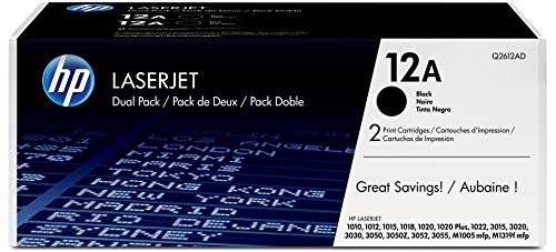 Best Value HP Q2612AD 12A Original LaserJet Toner Cartridges, Black, Pack of 2