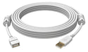 VISION Professional installation-grade USB 2.0 extension cable - LIFETIME WARRANTY - gold plated connectors - ferrite cores both ends - bandwidth 480mbit/s - over 65% coverage braided shield - USB-A (F) to USB-B (M) - outer diameter 4.5 mm - 28+24 AWG - 2 m - white