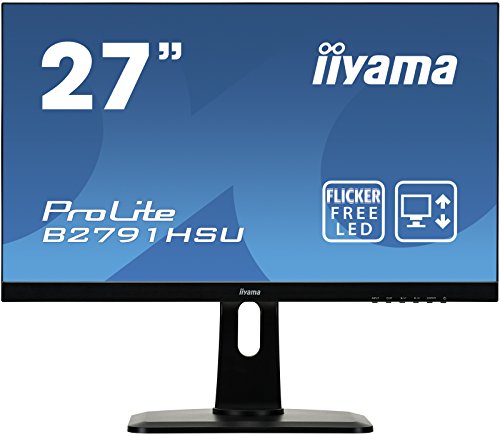 iiyama ProLite B2791HSU-B1 - LED monitor - 27" - 1920 x 1080 Full HD (1080p) @ 75 Hz - TN - 300 cd/m - 1000:1 - 1 ms - HDMI, VGA, DisplayPort - speakers - black