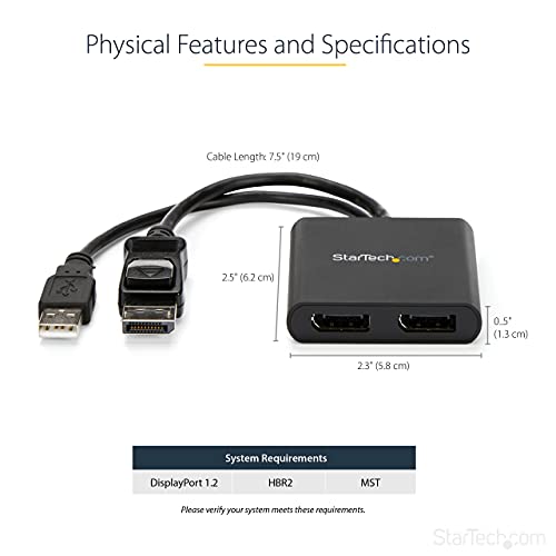 StarTech MST Hub DisplayPort to 2x DisplayPort