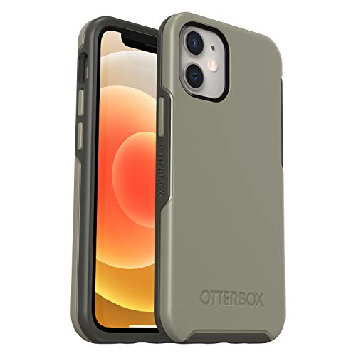 OtterBox Symmetry Series Antimicrobial - Back cover for mobile phone - polycarbonate, synthetic rubber - earl grey - slim design - for Apple iPhone 12 mini