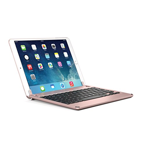 Brydge 10.5 Inches QWERTY English Bluetooth Wireless Keyboard for Apple iPad Pro Lightweight Aluminum Body Backlit Keys 180 Degree Viewing Angle Rose 