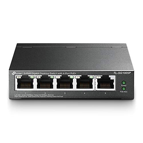 TP-Link TL-SG1005P - Switch - unmanaged - 4 x 10/100/1000 (PoE) + 1 x 10/100/1000 - desktop - PoE (56 W)