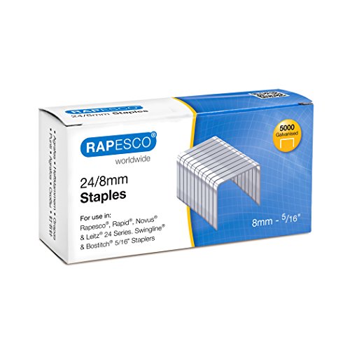 Best Value Rapesco S24807Z3 Staples - 24/8mm. Box of 5,000 - Silver