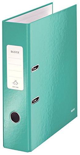 Best Value Leitz Lever Arch File, Pack of 10, Ice Blue, A4, 80mm Spine, WOW Range, 10050051