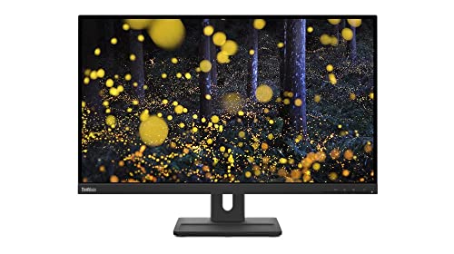 Lenovo ThinkVision E27q-20 - LED monitor - 27" (27" viewable) - 2560 x 1440 QHD @ 75 Hz - IPS - 350 cd/mï¿½ - 1000:1 - 4 ms - HDMI, DisplayPort - speakers - raven black