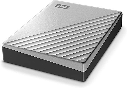 WD My Passport Ultra WDBC3C0020BSL - Hard drive - encrypted - 2 TB - external (portable) - USB 3.0 (USB-C connector) - 256-bit AES - silver