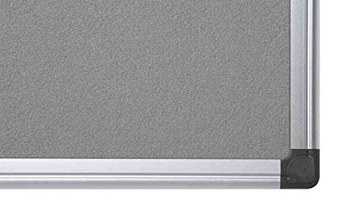 Best Value Bi-Office Notice Board Maya, Grey Felt, Aluminium Frame, 180 x 120 cm