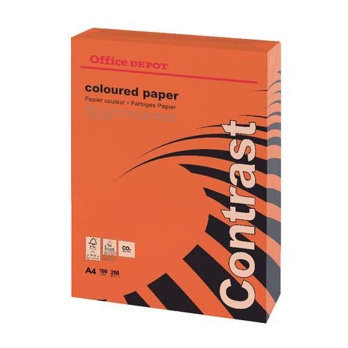 Best Value A4 250 Sheets Coloured Paper Card 160gsm - Intensive Red - Ream-Wrapped