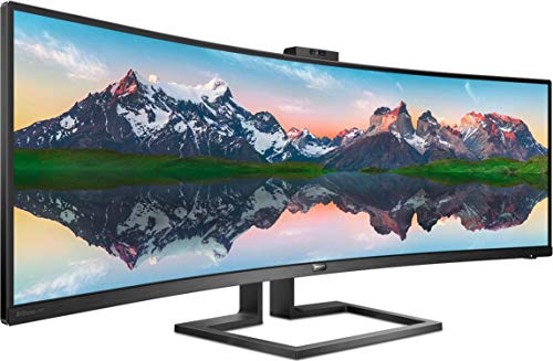 Philips Brilliance P-line 499P9H - LED monitor - curved - 49" (48.8" viewable) - 5120 x 1440 Dual Quad HD @ 60 Hz - VA - 450 cd/m - 3000:1 - DisplayHDR 400 - 5 ms - 2xHDMI, DisplayPort, USB-C - speakers - textured black