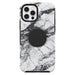 OtterBox Otter + Pop Symmetry Series - Back cover for mobile phone - polycarbonate, synthetic rubber - white marble graphic - for Apple iPhone 12, 12 Pro