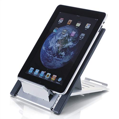 NewStar Portable Laptop and Tablet Desk Stand - Silver - Stand for notebook / tablet - neoprene - silver - screen size: 10"-22" - desktop