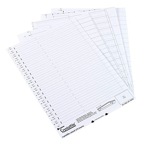 Best Value Rexel 78050 Crystalfile Printable Tab Inserts, Paper, Pack of 50, White