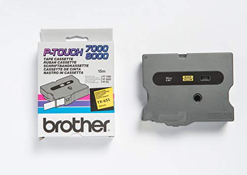 Brother TX651 - Black on yellow - Roll (2.4 cm x 15 m) 1 roll(s) laminated tape - for P-Touch PT-7000, PT-8000