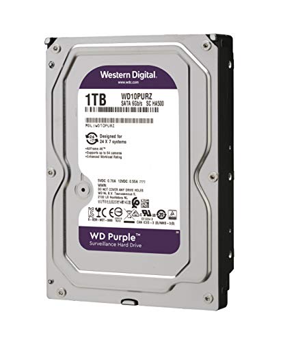 WD Purple Surveillance Hard Drive WD10PURZ - Hard drive - 1 TB - internal - 3.5" - SATA 6Gb/s - 5400 rpm - buffer: 64 MB