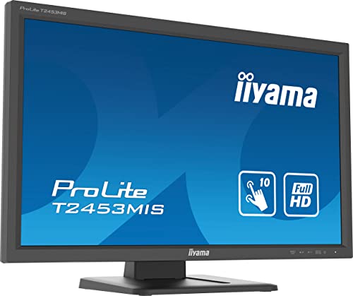 iiyama ProLite T2453MIS-B1 - LED monitor - 24" (23.6" viewable) - touchscreen - 1920 x 1080 Full HD (1080p) @ 60 Hz - VA - 250 cd/m² - 3000:1 - 4 ms - HDMI, VGA, DisplayPort - speakers - matte black