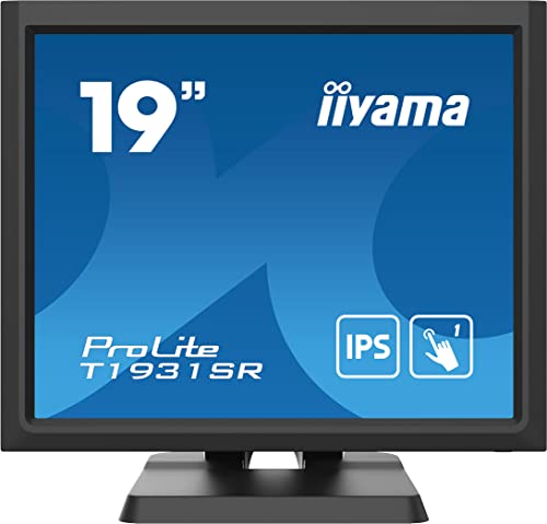 iiyama ProLite T1931SR-B6 - LED monitor - 19" - touchscreen - 1280 x 1024 @ 75 Hz - IPS - 250 cd/m² - 1000:1 - 14 ms - HDMI, VGA, DisplayPort - speakers - matte black