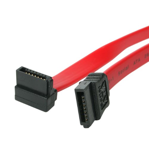 Best Value StarTech.com SATA24RA1 24 Inch SATA to Right Angle SATA Serial ATA Cable, SATA Cable, Serial ATA 150/300/600, SATA (R) to SATA (R), 2 ft, Right-Angled Connector, Red