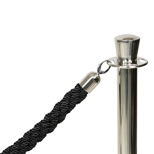 Securit Rope 25Mm X 150Cm Black With Chrome Hooks