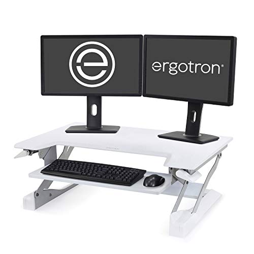 Ergotron WorkFit-T Sit-Stand Desktop Workstation - Stand for LCD display / keyboard / mouse / notebook - white - screen size: up to 30" - desktop