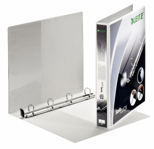 Best Value Leitz 4 Ring Binder, Holds up to 190 Sheets, SoftClick Range, 20 mm Spine, 42000001 - A4, White