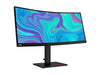 Lenovo ThinkVision T34w-20 - LED monitor - curved - 34" (34" viewable) - 3440 x 1440 Ultra WQHD - VA - 350 cd/m - 3000:1 - 4 ms - HDMI, DisplayPort, USB-C - raven black