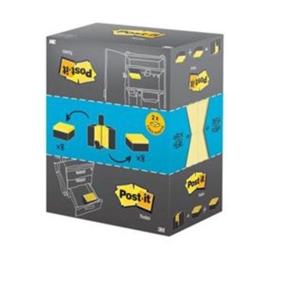 Best Value Post-it Note Value Display Pack Dispenser with Pads 76x127mm Yellow Ref 655Y-16VP - Pack 16