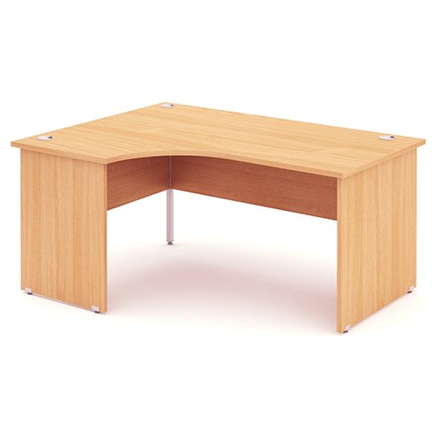 Dynamic Impulse 1600mm Right Crescent Desk Maple Top Silver Cantilever Leg I000366