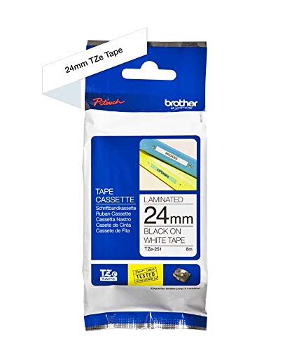 Brother TZe-251 - Standard adhesive - black on white - Roll (2.4 cm x 8 m) 1 roll(s) laminated tape - for Brother PT-D600, P-Touch PT-D800, E550, E800, P900, P950, P-Touch Cube Plus PT-P710