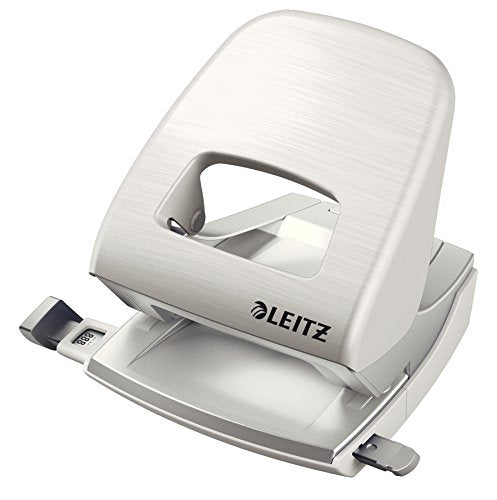 Best Value Leitz Hole Punch, 30 Sheets, Guide Bar with Format Markings, Metal, Style Range, 50060004 - Arctic White