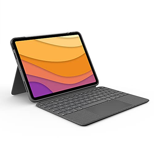 Logitech Combo Touch - Keyboard and folio case - with trackpad - backlit - Apple Smart connector - QWERTY - UK - oxford grey - for Apple 10.9-inch iPad Air (4th generation)