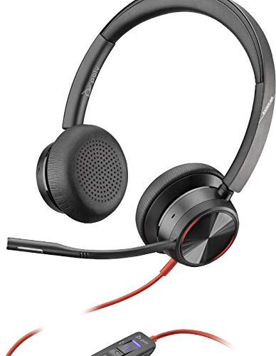 Poly Blackwire 8225 M USB A Headset ANC Microphone Certified for Microsoft Team with Built in Teams Button Flexible Boom and Wearing Style