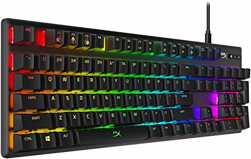 HyperX Alloy Origins - Keyboard - backlit - USB-C - QWERTY - UK - key switch: HyperX Red - black - for Microsoft Xbox One S, Xbox One S All-Digital Edition, Xbox One X, Xbox Series S, Xbox Series X, Sony PlayStation 4, Sony PlayStation 5