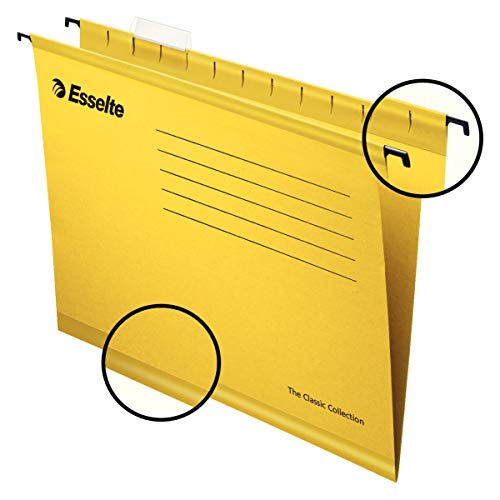 Best Value Esselte 90314 Classic Suspension Files For A4 Format - Yellow, Pack of 25