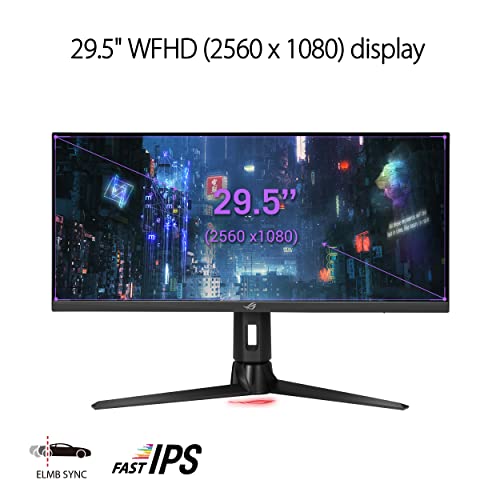 ASUS ROG Strix XG309CM - LED monitor - gaming - 29.5" - 2560 x 1080 UWFHD @ 220 Hz - Fast IPS - 300 cd/mâ‰¤ - 1000:1 - HDR10 - 1 ms - HDMI, DisplayPort, USB-C - speakers