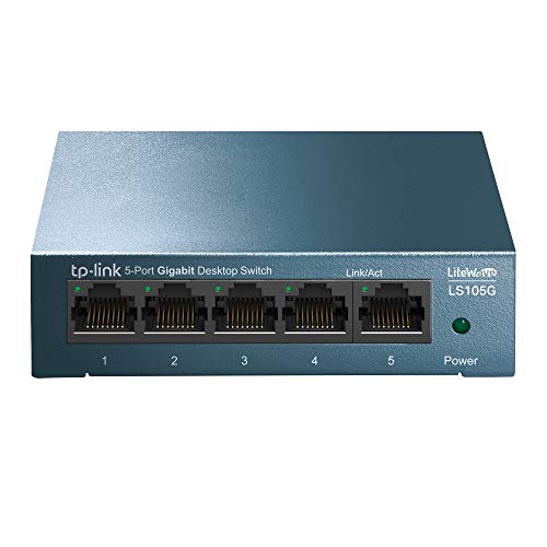 Switch  TP-Link TL-SG108, 8 puertos RJ-45, Gigabit Ethernet (10/100/1000),  Negro