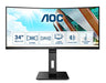 AOC Pro Line CU34P2A 34 Inch VA 3440 x 1440 Ultra WQHD 100Hz MM HA HDMI DP USB LED Monitor Black