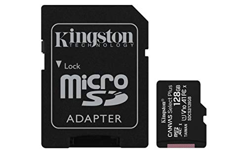 Kingston Canvas Select Plus - Flash memory card (microSDXC to SD adapter included) - 128 GB - A1 / Video Class V10 / UHS Class 1 / Class10 - microSDXC UHS-I