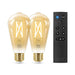 WiZ Whites - LED filament light bulb - shape: ST64 - E27 - 6.7 W (equivalent 50 W) - warm to cool white light - 2000-5000 K - amber (pack of 2)