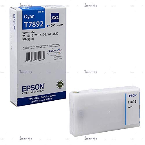 Epson T7892 - 34.2 ml - XXL size - cyan - original - ink cartridge - for WorkForce Pro WF-5110DW, WF-5190DW, WF-5190DW BAM, WF-5620DWF, WF-5690DWF, WF-5690DWF BAM